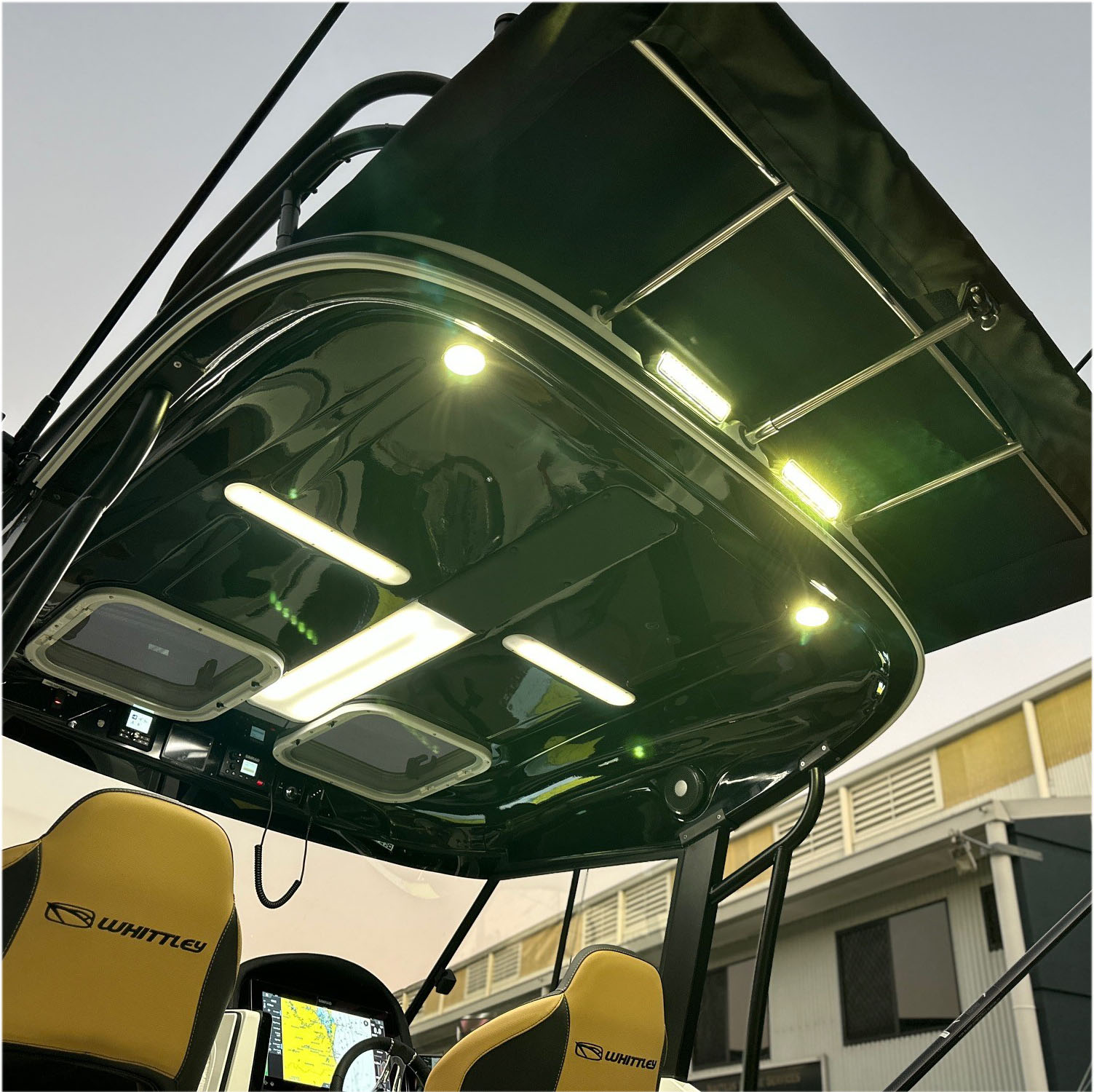 slide out electric rear facing sunshade